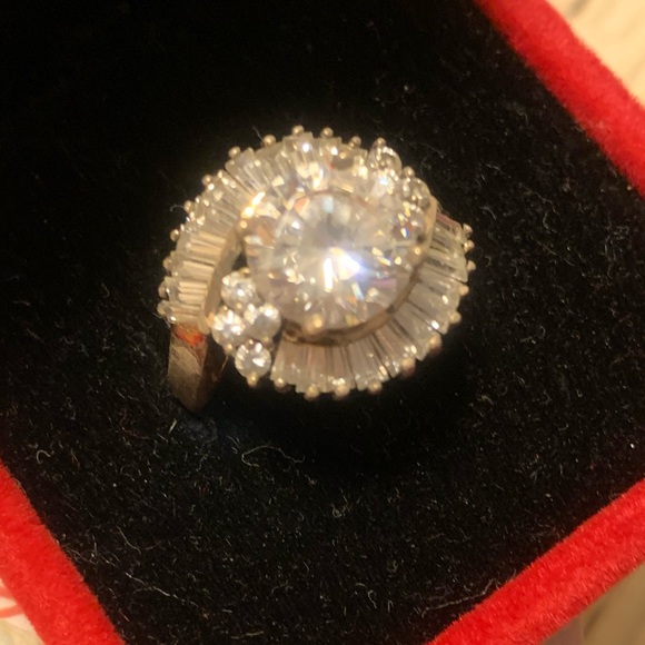 Sparkling 925 CZ Cocktail Ring - Picture 8 of 9